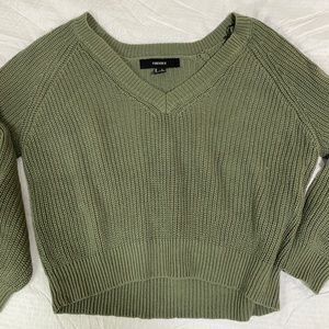 Green cropped sweater from Forever 21